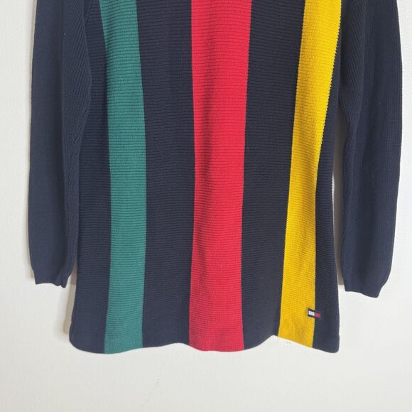 Tommy Hilfiger Sweater S Multicolor Colorblock Stripe V Neck Pullover sweater - Picture 3 of 9
